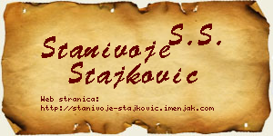 Stanivoje Stajković vizit kartica